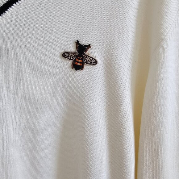 (No Tag) Gucci Bee V Neck Sweater Size M (Original) $675 - Picture 3 of 4
